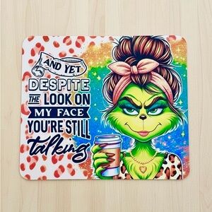 Grinchy Girl  Sublimation Mousepad